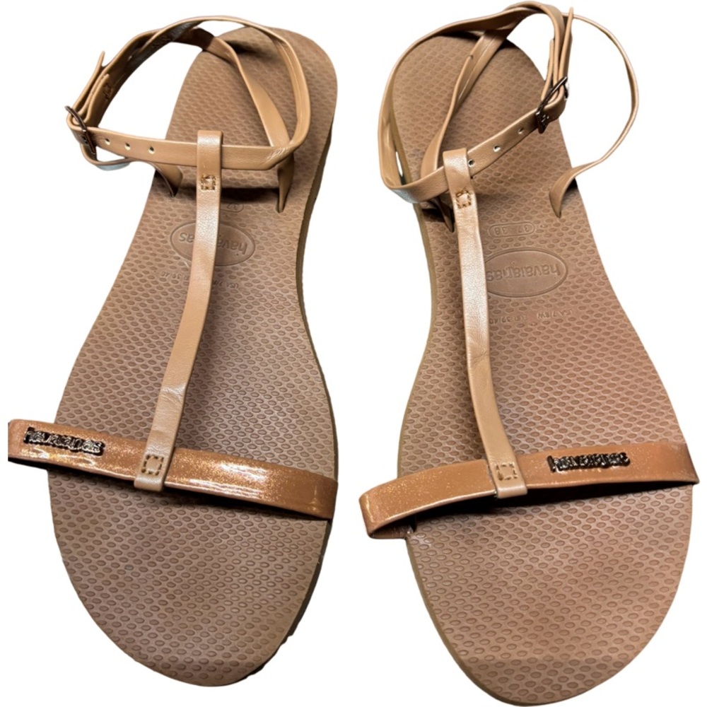 YOU BELIZE T-STRAP SANDALS IN RUST Size 37-38 (6.5-7) - Picture 3 of 7